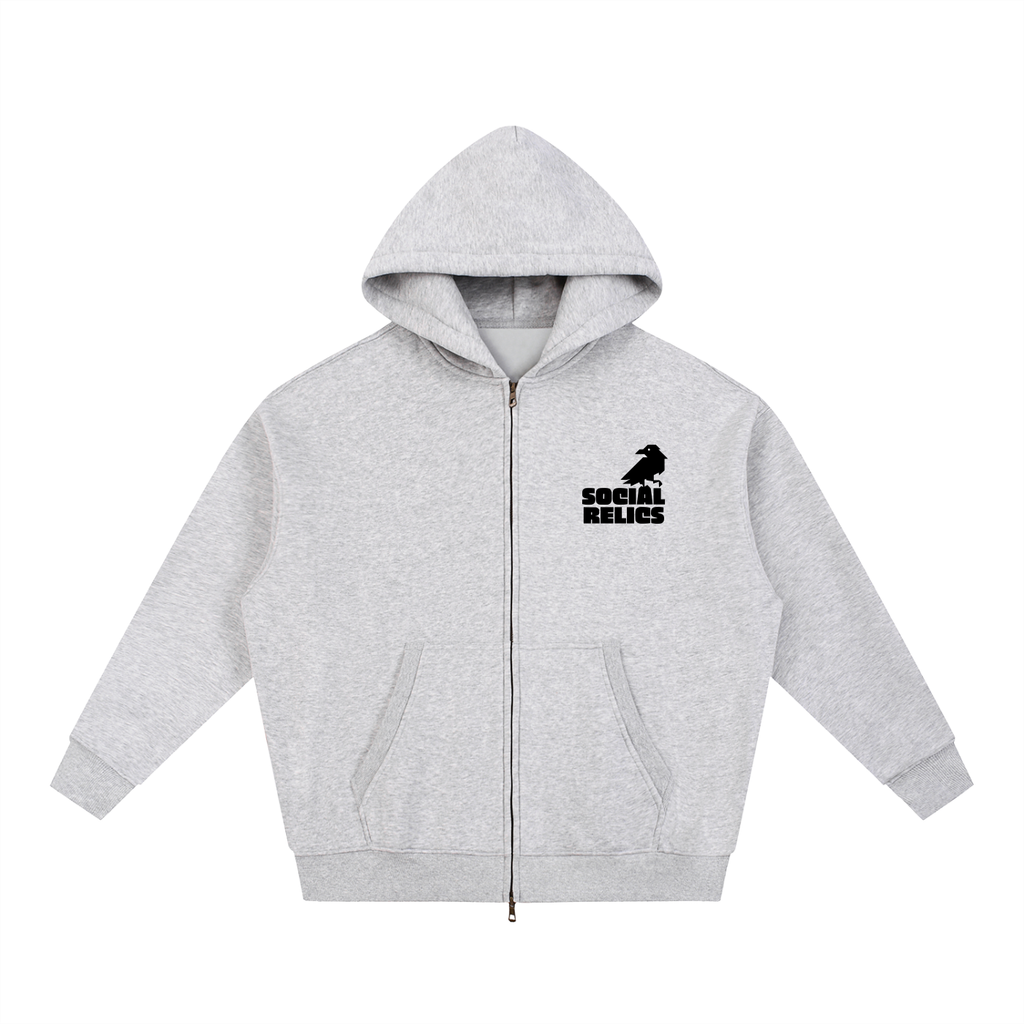 Social Relics™ Chronos Tour Oversized Zip Hoodie – Cosmic Stone