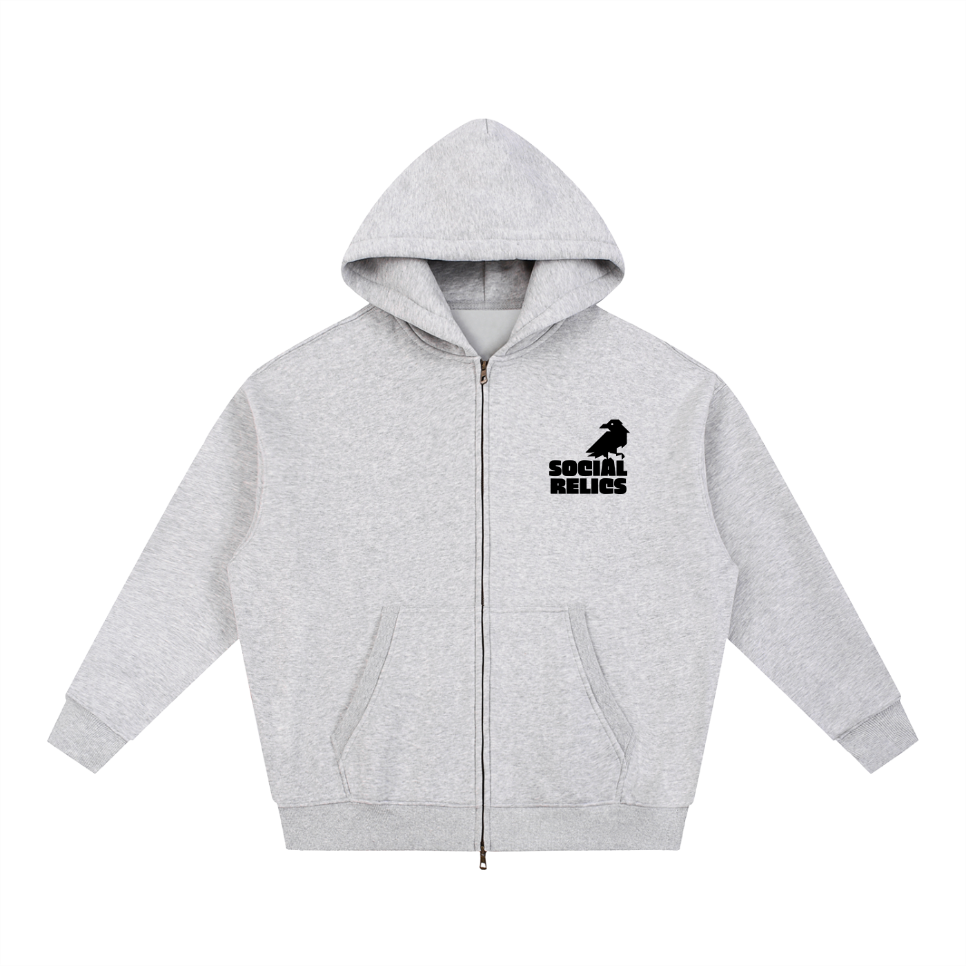 Social Relics™ Chronos Tour Oversized Zip Hoodie – Cosmic Stone