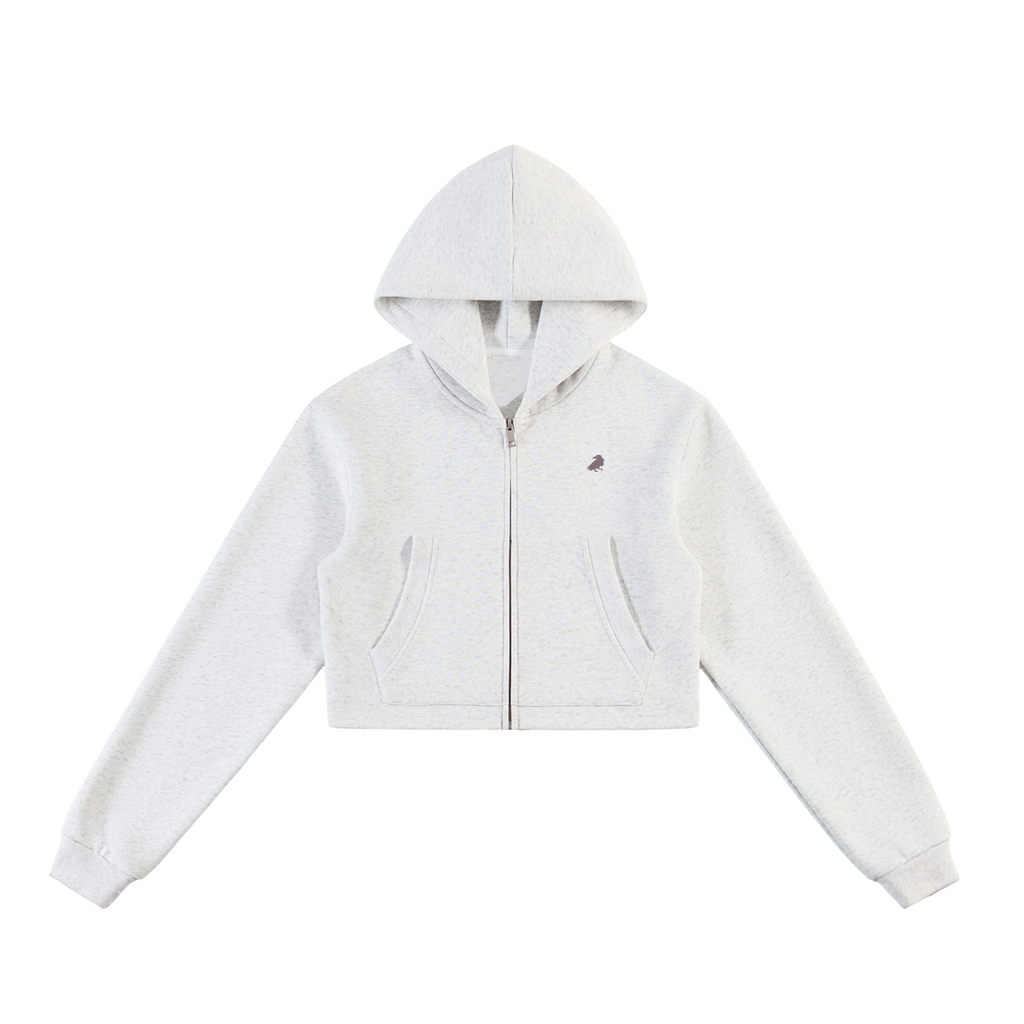 Social Relics™ Women’s All-Time Cropped Zip Hoodie – Cosmic Stone