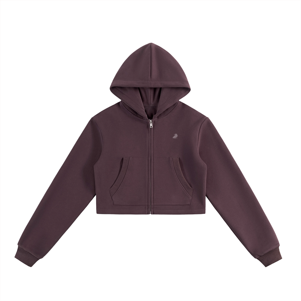 Social Relics™ Women’s All-Time Cropped Zip Hoodie – Everplum