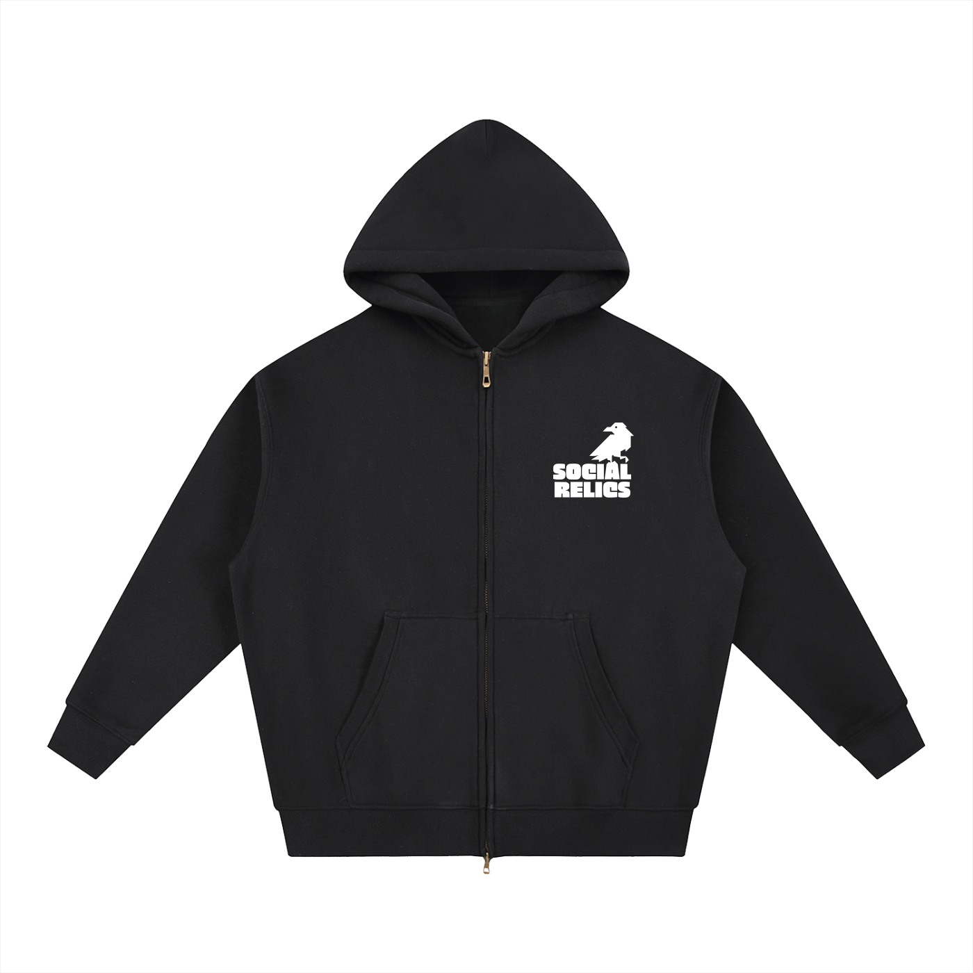 Social Relics™ Chronos Tour Oversized Zip Hoodie – Black